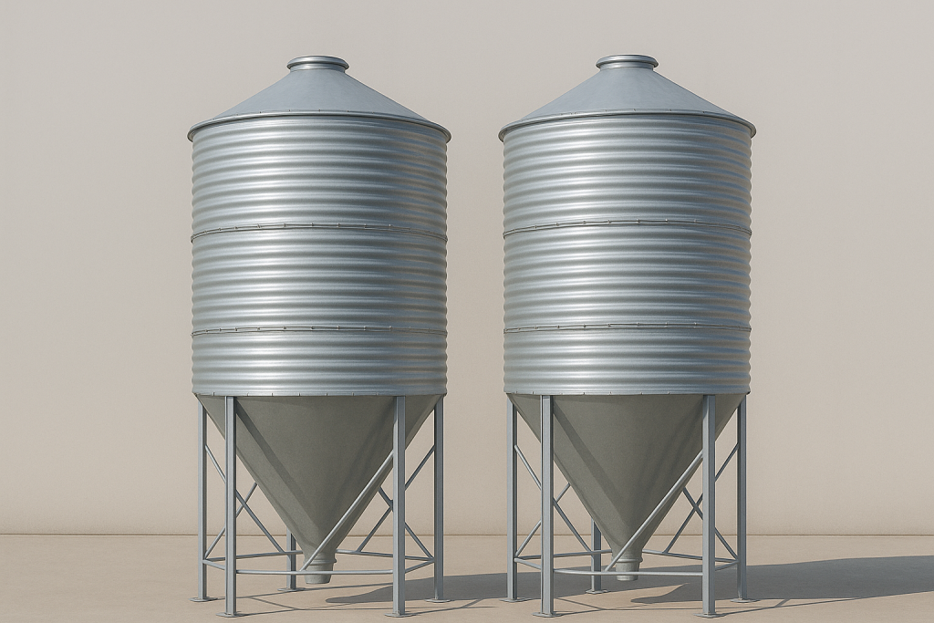 Integration of a coffee roaster with bean conveying lines and silos, featuring automatic weighing and ERP/SCADA synchronization.